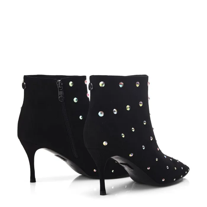 Heeled And Wedge Boots Women Moda In Pelle Wenoa Black Alcantara