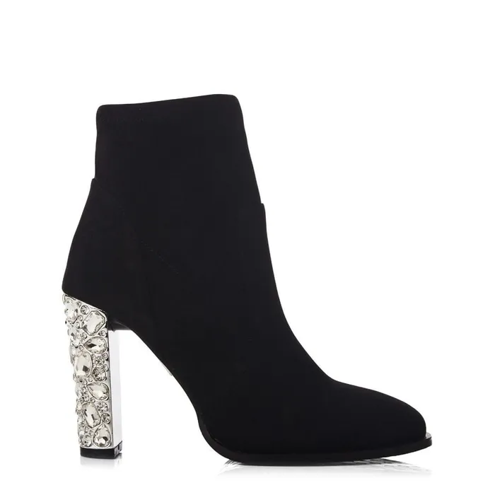 Heeled And Wedge Boots Women Moda In Pelle Zamina Black Alcantara