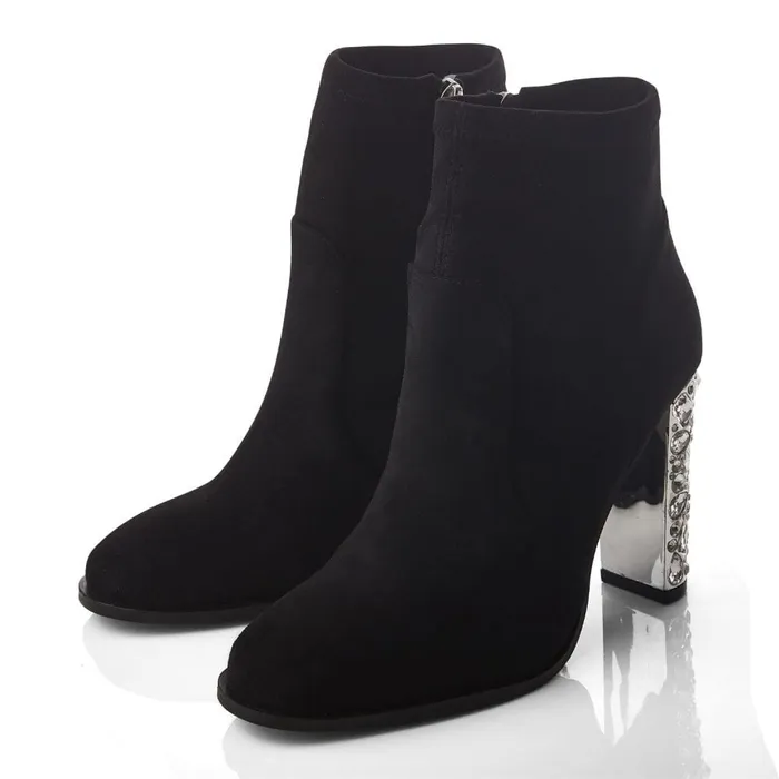 Heeled And Wedge Boots Women Moda In Pelle Zamina Black Alcantara