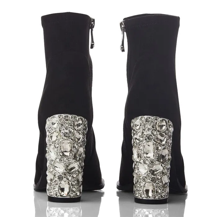 Heeled And Wedge Boots Women Moda In Pelle Zamina Black Alcantara