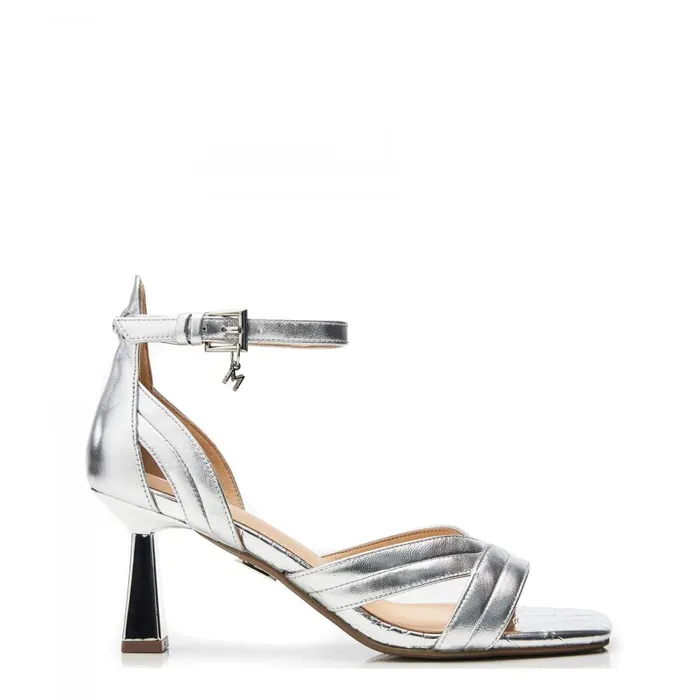 Heeled Sandals Women Moda In Pelle Livelia Silver Leather