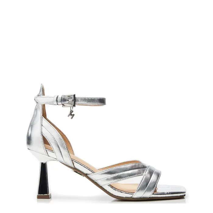 Heeled Sandals Women Moda In Pelle Livelia Silver Leather