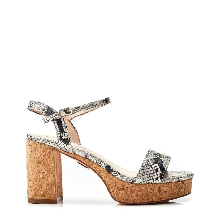 Heeled Sandals Women Moda In Pelle Lysha Natural 8211 Gold Snake Print