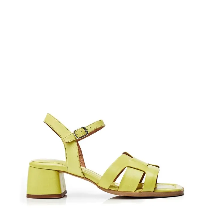 Heeled Sandals Women Moda In Pelle Mariie Lime Green Leather