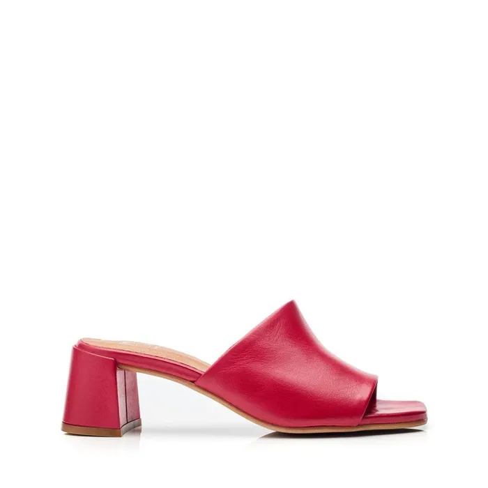 Heeled Sandals Women Moda In Pelle Mikia Raspberry Leather