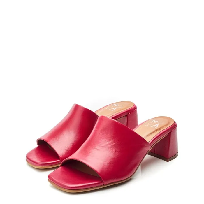 Heeled Sandals Women Moda In Pelle Mikia Raspberry Leather