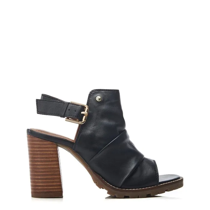 Heeled Sandals Women Moda In Pelle Mirianne Black Leather