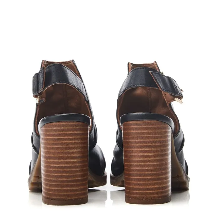 Heeled Sandals Women Moda In Pelle Mirianne Black Leather