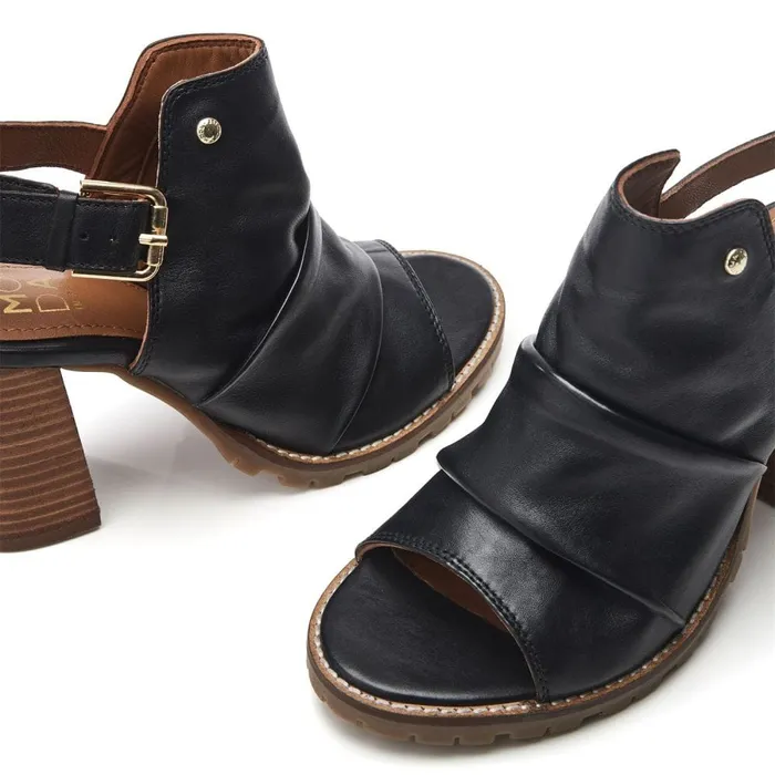 Heeled Sandals Women Moda In Pelle Mirianne Black Leather