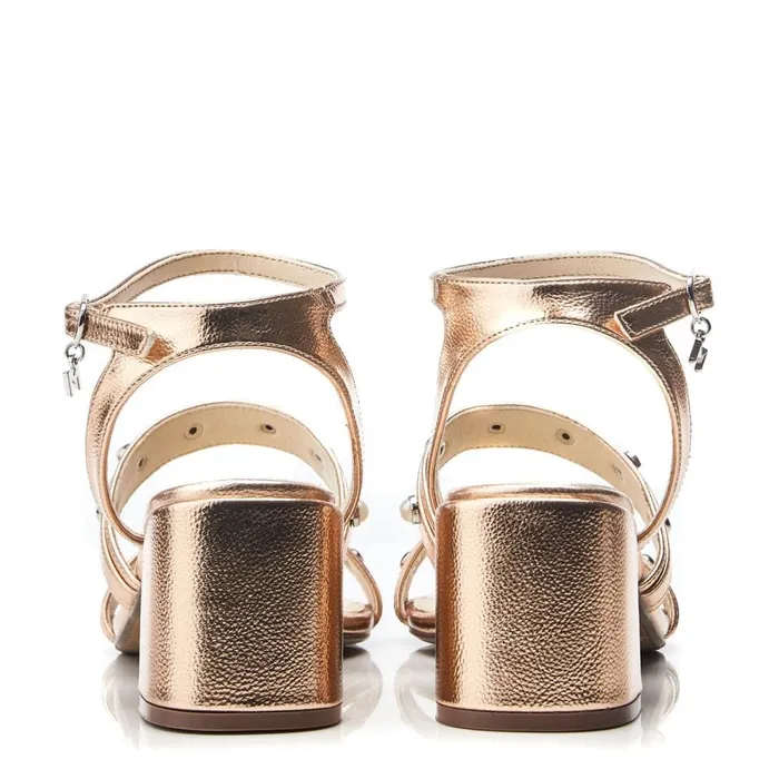 Heeled Sandals Women Moda In Pelle Morrila Rose Gold Porvair