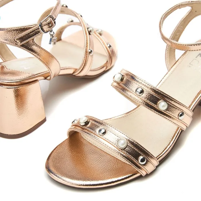 Heeled Sandals Women Moda In Pelle Morrila Rose Gold Porvair