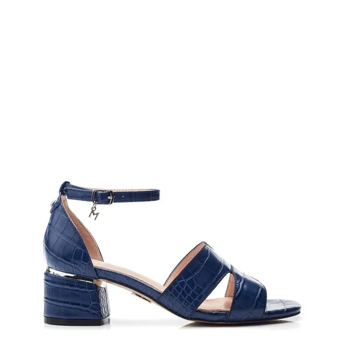 Heeled Sandals Women Moda In Pelle Nafiah Navy Porvair