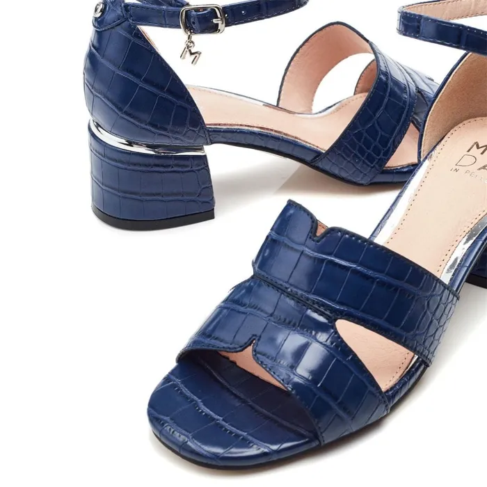 Heeled Sandals Women Moda In Pelle Nafiah Navy Porvair