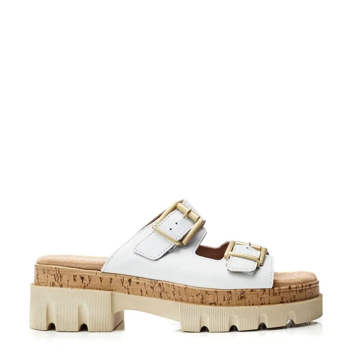 Heeled Sandals Women Moda In Pelle Octina White Leather