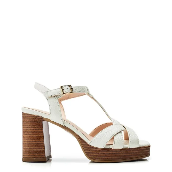 Heeled Sandals Women Moda In Pelle Quinnie Off White Leather