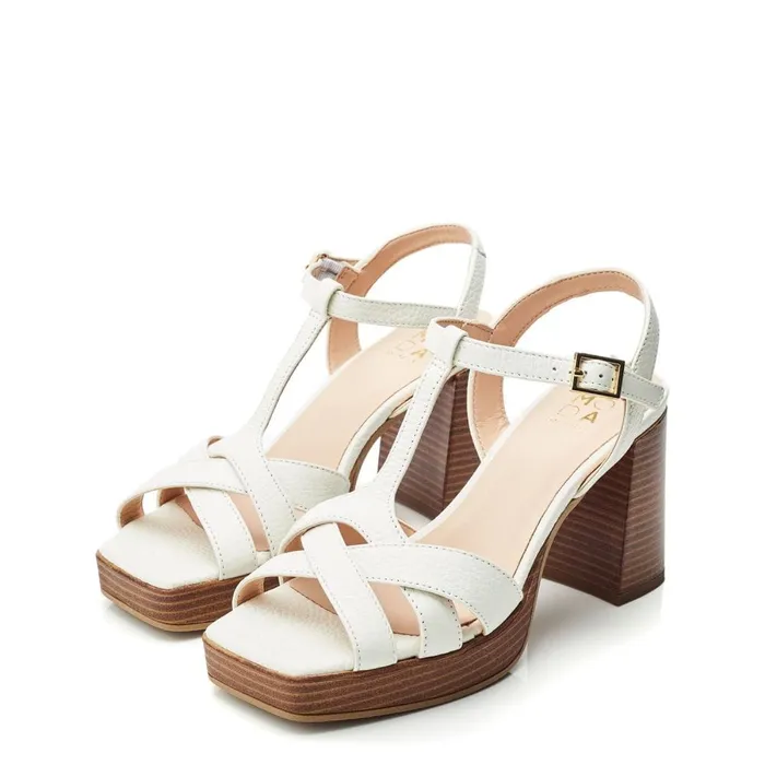 Heeled Sandals Women Moda In Pelle Quinnie Off White Leather
