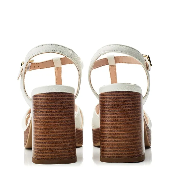 Heeled Sandals Women Moda In Pelle Quinnie Off White Leather