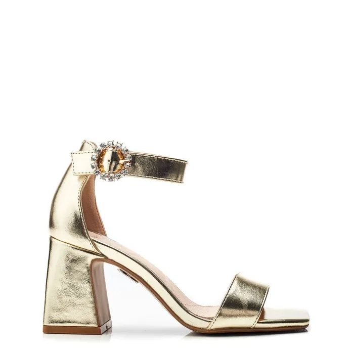 Heeled Sandals Women Moda In Pelle Scilla Gold Porvair