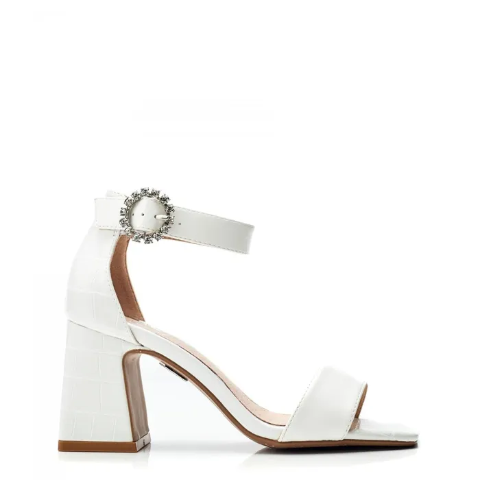 Heeled Sandals Women Moda In Pelle Scilla White Porvair