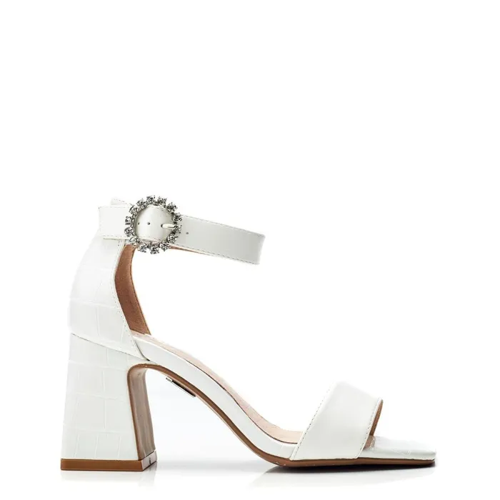 Heeled Sandals Women Moda In Pelle Scilla White Porvair