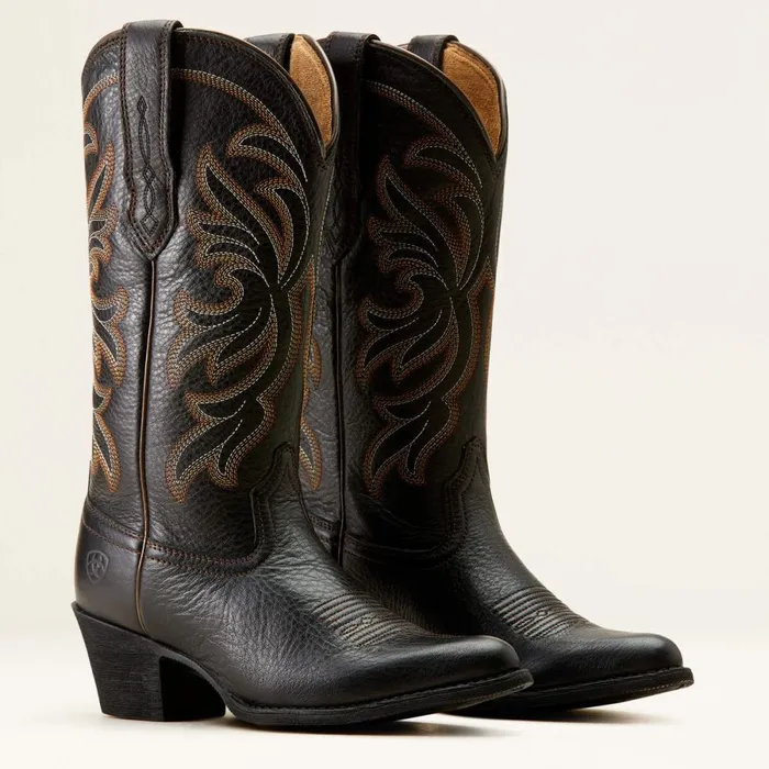 Heritage J Toe Stretchfit Western Boot Black Deertan Women Ariat Western Boots