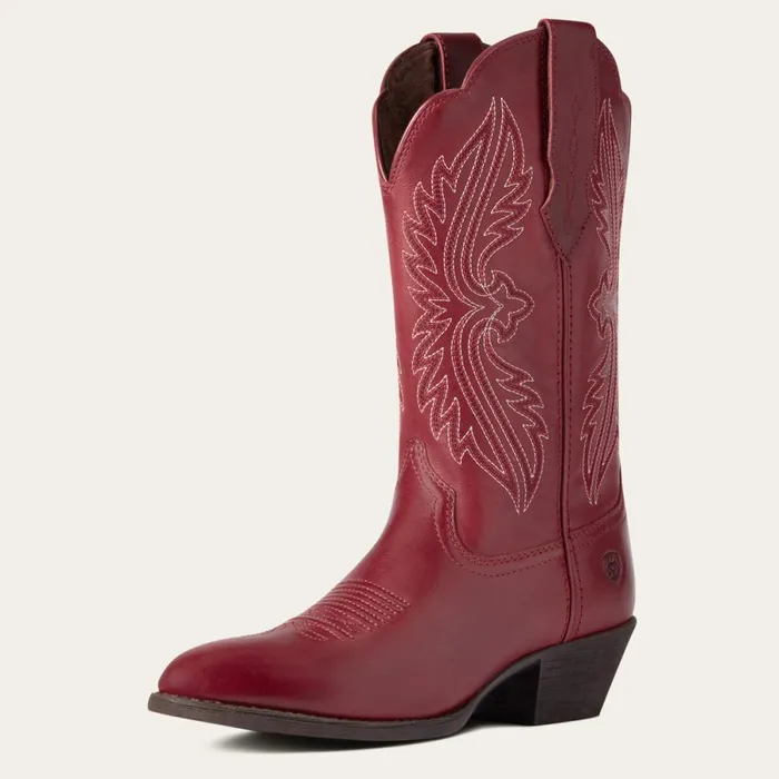 Heritage R Toe StretchFit Western Boot Rosy Red Women Ariat Western Boots