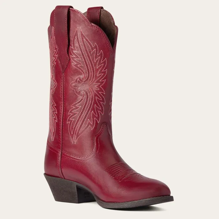 Heritage R Toe StretchFit Western Boot Rosy Red Women Ariat Western Boots