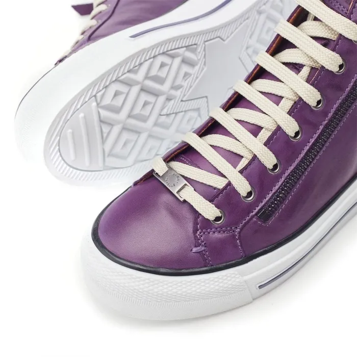 HighTop Trainers Women Moda In Pelle Annaken Purple Leather