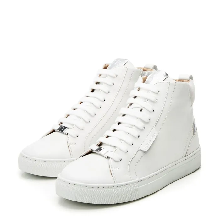 HighTop Trainers Women Moda In Pelle Aya White Nappa