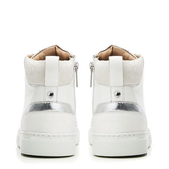 HighTop Trainers Women Moda In Pelle Aya White Nappa