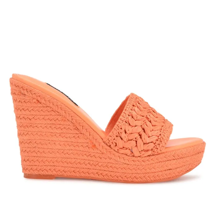 Holand Espadrille Wedge Sandals Orange Women Nine West Wedges