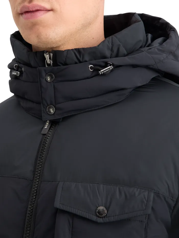 HOODED PUFFER JACKET Black Men Scotch and Soda Jackets and Coats