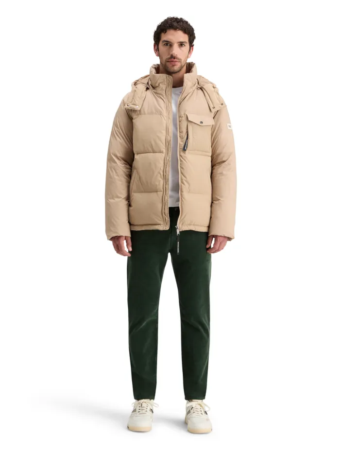 HOODED PUFFER JACKET Black Men Scotch and Soda Jackets and Coats