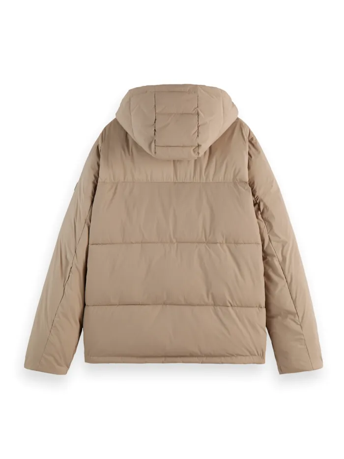 HOODED PUFFER JACKET Black Men Scotch and Soda Jackets and Coats