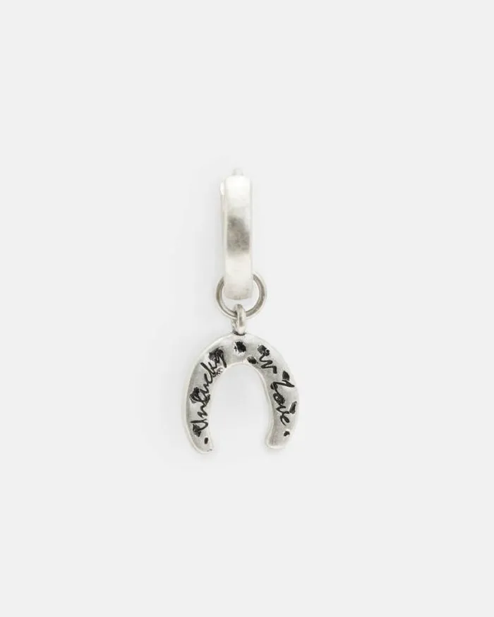 Horseshoe Sterling Silver Hoop Earring Warm Silver Men AllSaints Jewelry