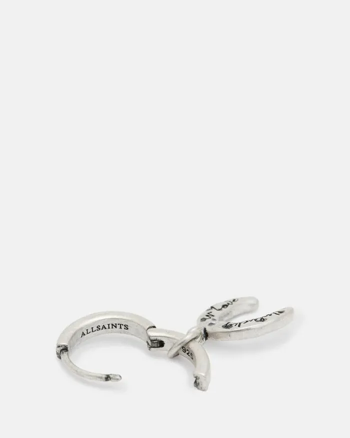 Horseshoe Sterling Silver Hoop Earring Warm Silver Men AllSaints Jewelry