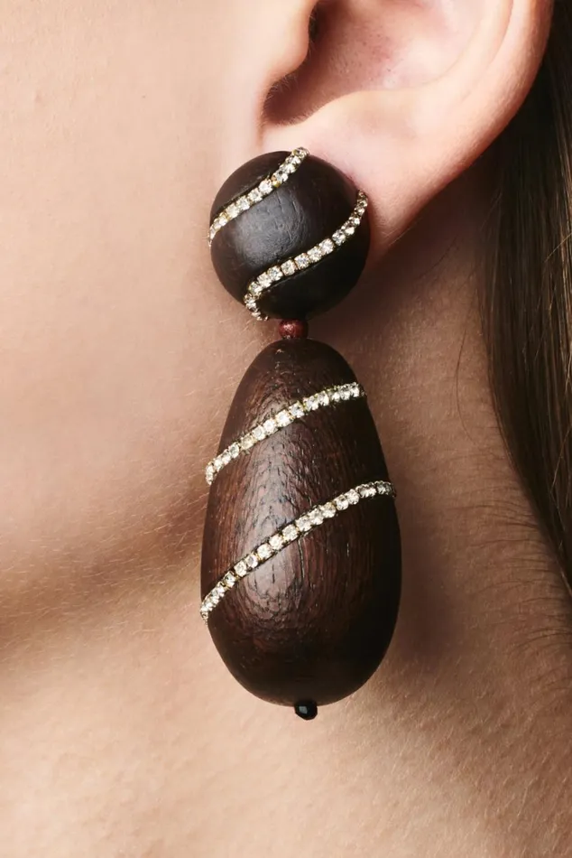 Hudson Earrings 8211 Wood Crystals Women Sachin and Babi Earrings Hudson Earrings 8211 Wood Crystals Women Sachin and Babi Earrings