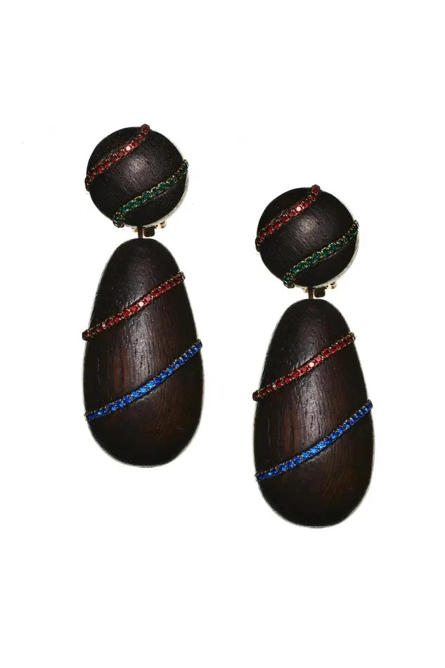 Hudson Earrings 8211 Wood Crystals Women Sachin and Babi Earrings Hudson Earrings 8211 Wood Crystals Women Sachin and Babi Earrings