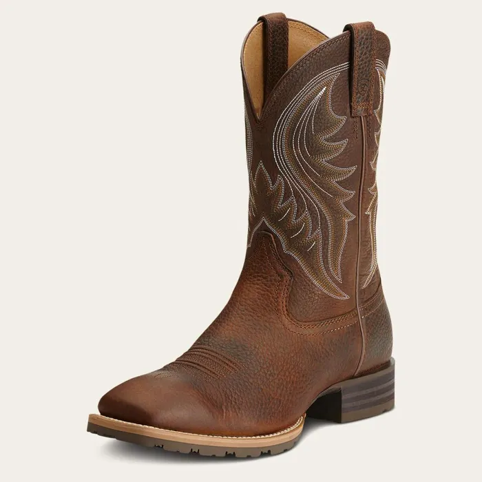 Hybrid Rancher Western Boot Brown Oiled Rowdy Men Ariat Western Boots