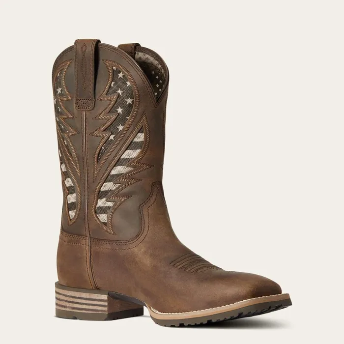 Hybrid VentTEK Western Boot Distressed Brown Men Ariat Western Boots Hybrid VentTEK Western Boot Distressed Brown Men Ariat Western Boots