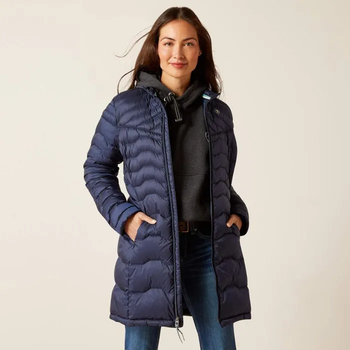 Ideal Down Coat Navy Women Ariat Jackets and Vests