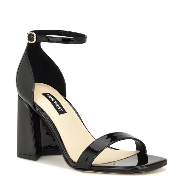 Ilea Ankle Strap Sandals Black Patent Women Nine West Sandals