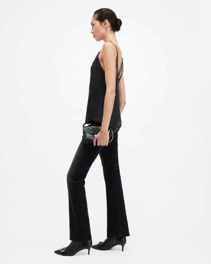 Immy Lace Panelled VNeck Cami Top Black Women AllSaints Tops and Shirts