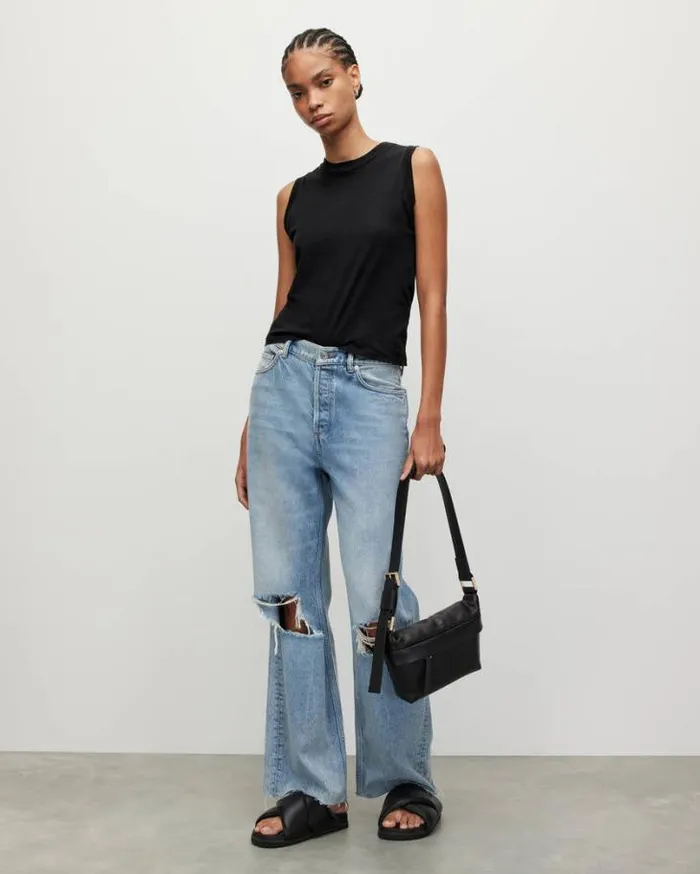Imogen Sleeveless Tank Top Black Women AllSaints TShirts