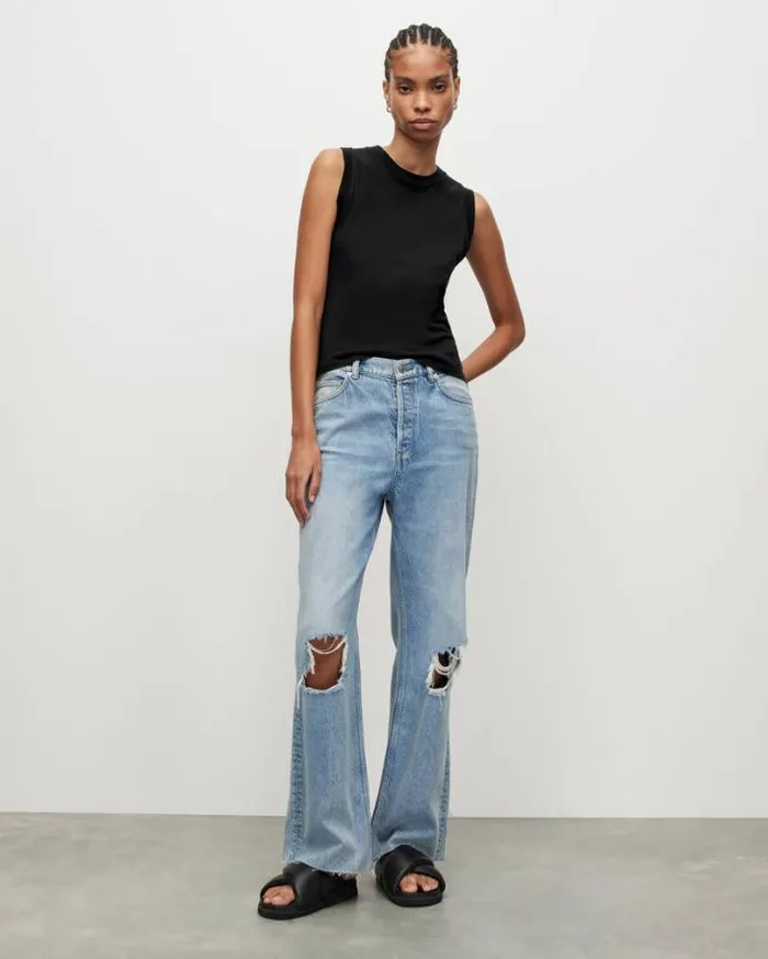 Imogen Sleeveless Tank Top Black Women AllSaints TShirts
