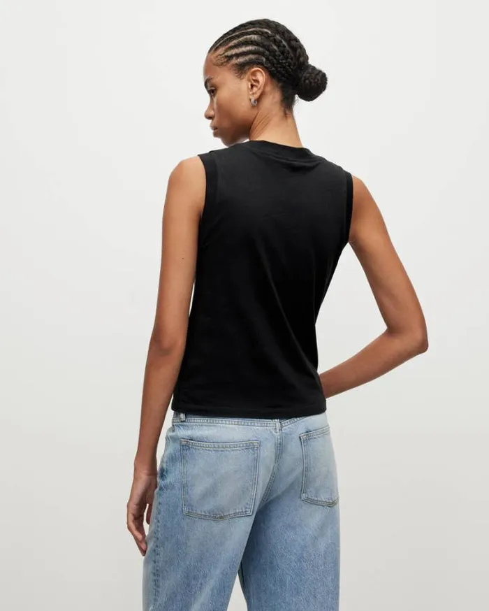 Imogen Sleeveless Tank Top Black Women AllSaints TShirts