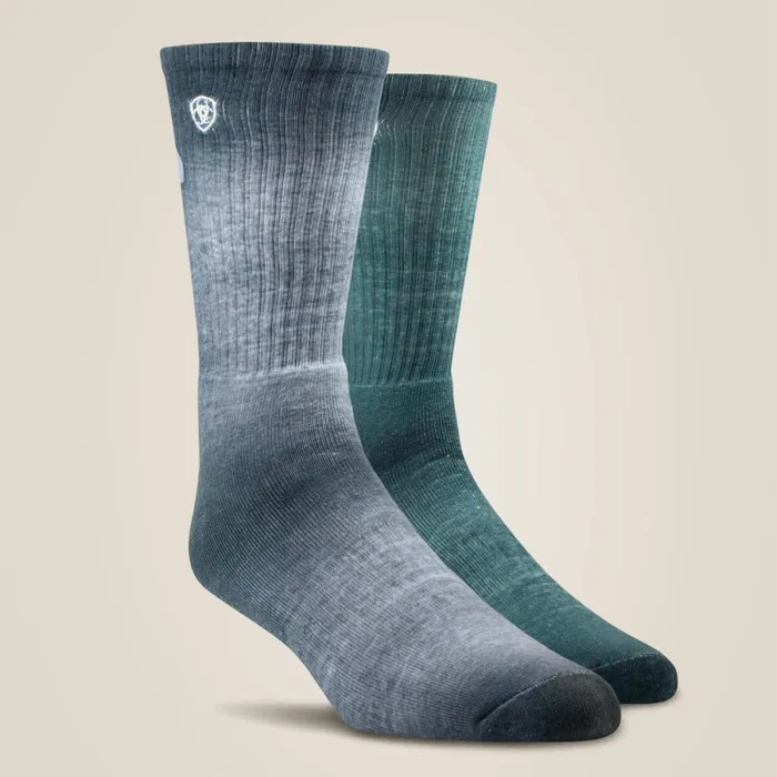 Incognito Graphic Crew Work Sock 2 Pair Multi Color Pack Greygreen MenWomen Ariat Socks