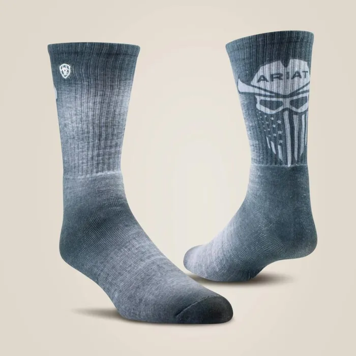 Incognito Graphic Crew Work Sock 2 Pair Multi Color Pack Greygreen MenWomen Ariat Socks