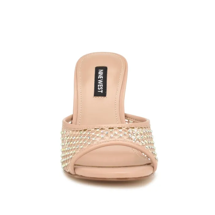 Iriep Heeled Slide Sandals Light Natural Mesh Women Nine West Dress Iriep Heeled Slide Sandals Light Natural Mesh Women Nine West Dress