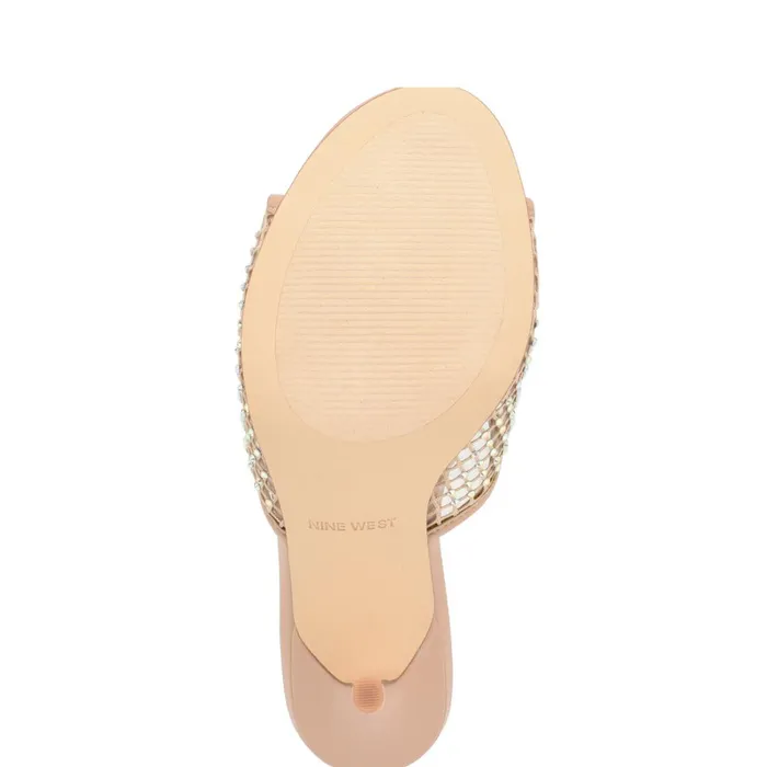 Iriep Heeled Slide Sandals Light Natural Mesh Women Nine West Dress Iriep Heeled Slide Sandals Light Natural Mesh Women Nine West Dress